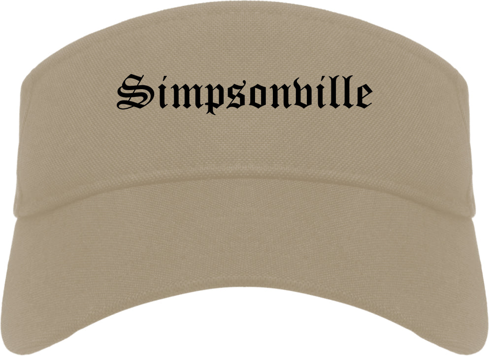 Simpsonville South Carolina SC Old English Mens Visor Cap Hat Khaki