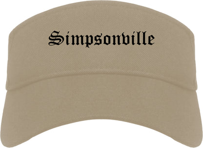 Simpsonville South Carolina SC Old English Mens Visor Cap Hat Khaki