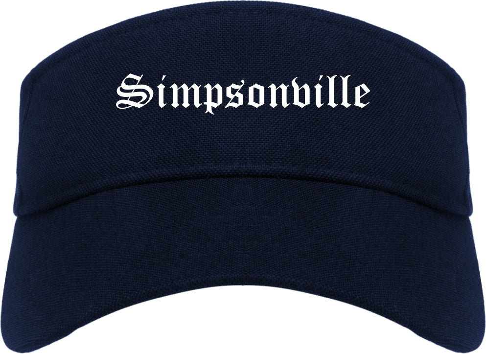 Simpsonville South Carolina SC Old English Mens Visor Cap Hat Navy Blue