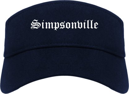 Simpsonville South Carolina SC Old English Mens Visor Cap Hat Navy Blue