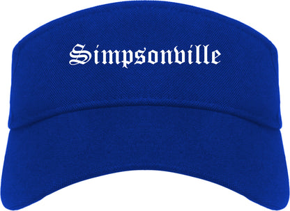 Simpsonville South Carolina SC Old English Mens Visor Cap Hat Royal Blue