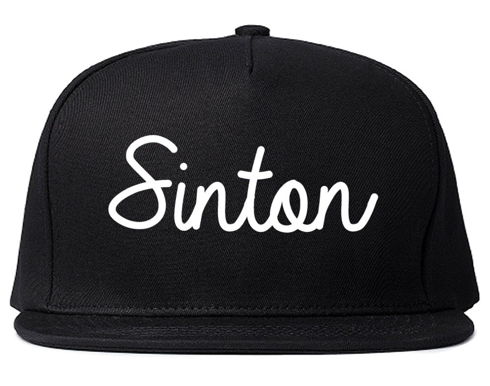 Sinton Texas TX Script Mens Snapback Hat Black