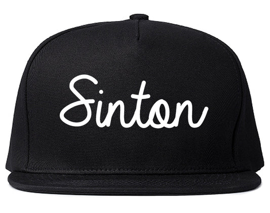 Sinton Texas TX Script Mens Snapback Hat Black