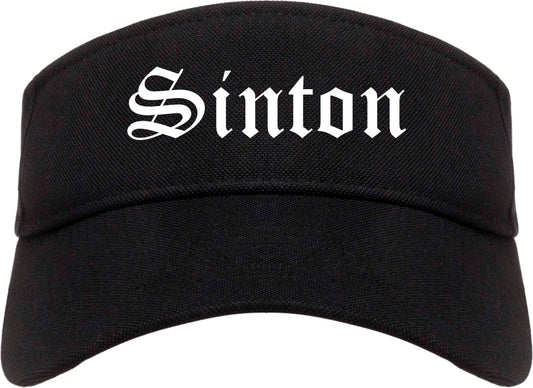 Sinton Texas TX Old English Mens Visor Cap Hat Black