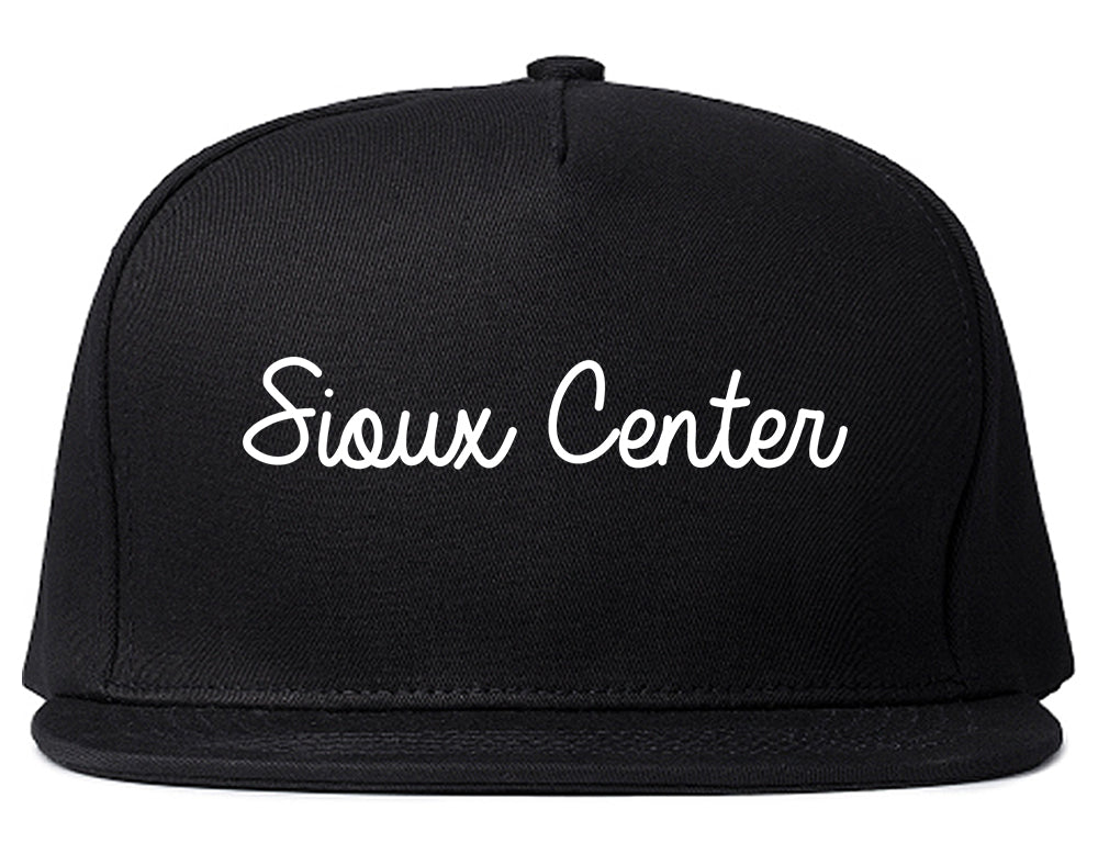 Sioux Center Iowa IA Script Mens Snapback Hat Black