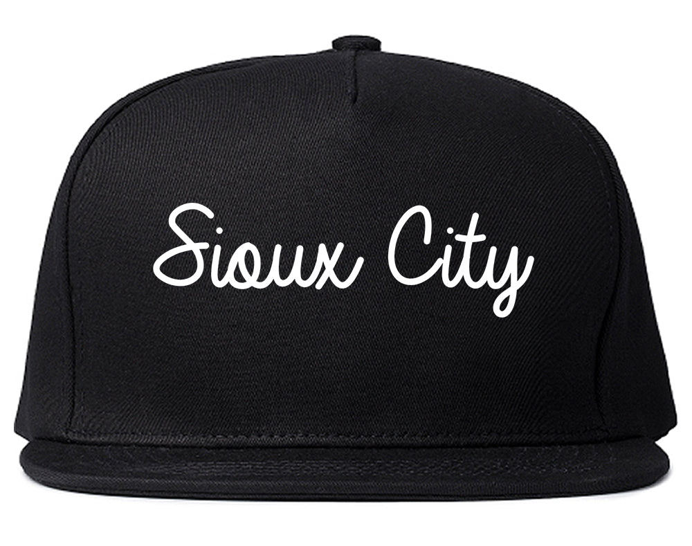 Sioux City Iowa IA Script Mens Snapback Hat Black
