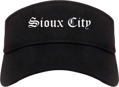 Sioux City Iowa IA Old English Mens Visor Cap Hat Black