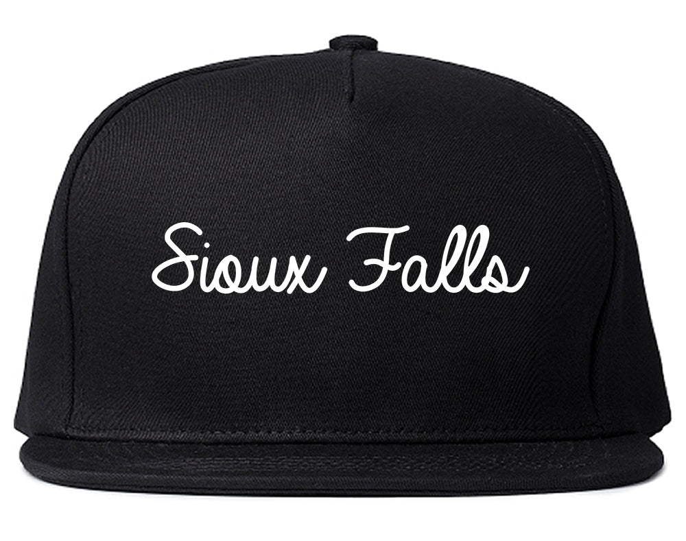 Sioux Falls South Dakota SD Script Mens Snapback Hat Black