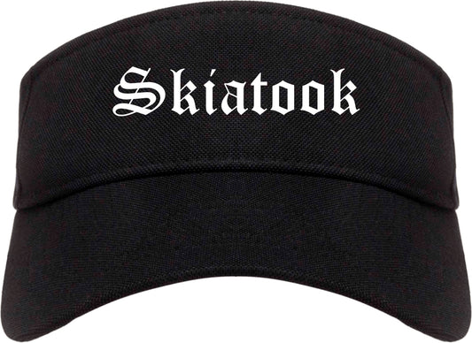 Skiatook Oklahoma OK Old English Mens Visor Cap Hat Black