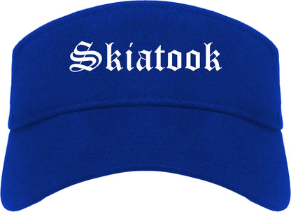 Skiatook Oklahoma OK Old English Mens Visor Cap Hat Royal Blue