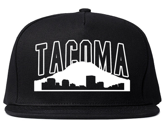 Skyline Mountain Tacoma Washington Mens Snapback Hat Black