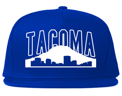 Skyline Mountain Tacoma Washington Mens Snapback Hat Royal Blue