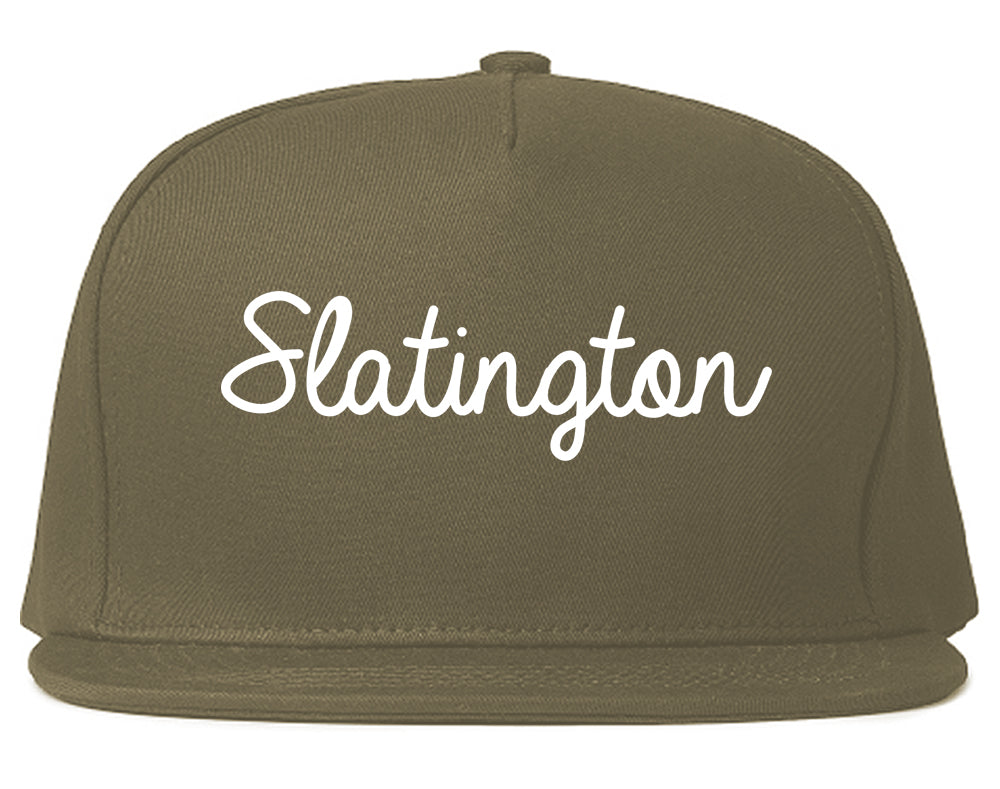 Slatington Pennsylvania PA Script Mens Snapback Hat Grey