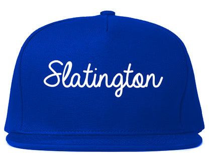 Slatington Pennsylvania PA Script Mens Snapback Hat Royal Blue