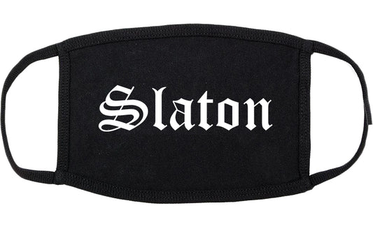 Slaton Texas TX Old English Cotton Face Mask Black