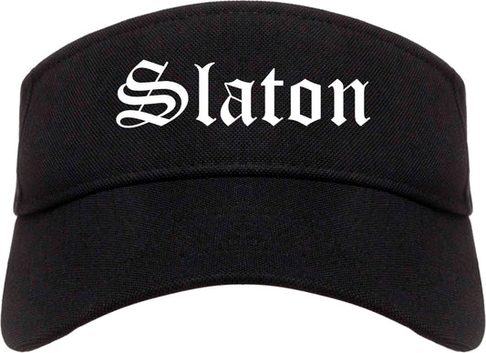 Slaton Texas TX Old English Mens Visor Cap Hat Black