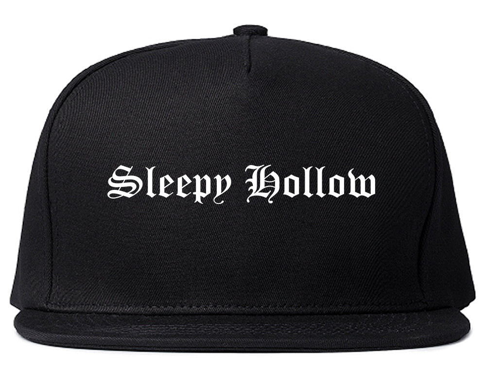 Sleepy Hollow New York NY Old English Mens Snapback Hat Black