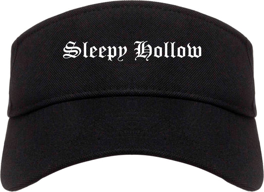 Sleepy Hollow New York NY Old English Mens Visor Cap Hat Black