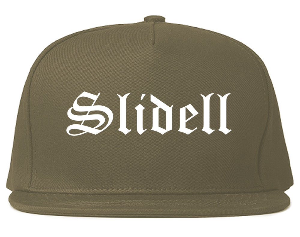 Slidell Louisiana LA Old English Mens Snapback Hat Grey