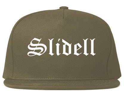 Slidell Louisiana LA Old English Mens Snapback Hat Grey