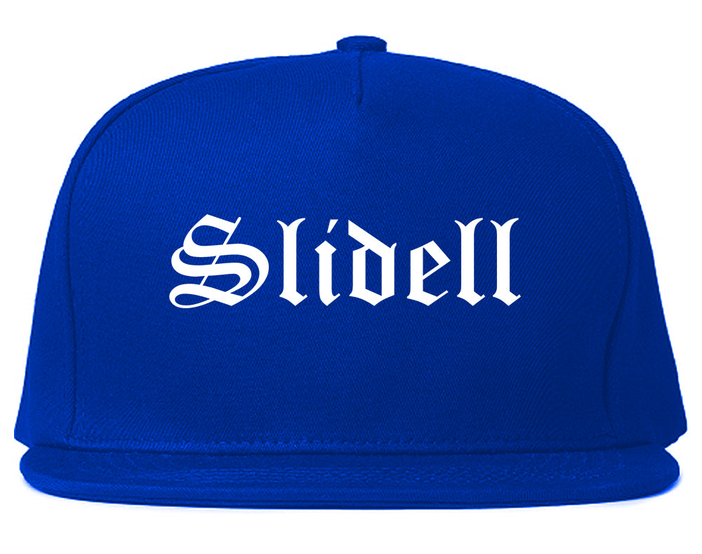 Slidell Louisiana LA Old English Mens Snapback Hat Royal Blue