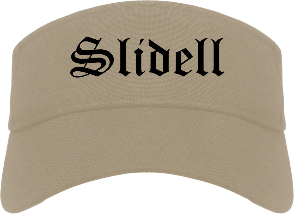 Slidell Louisiana LA Old English Mens Visor Cap Hat Khaki