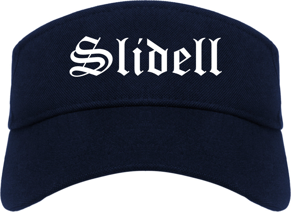 Slidell Louisiana LA Old English Mens Visor Cap Hat Navy Blue
