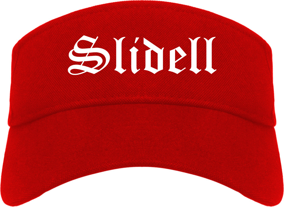 Slidell Louisiana LA Old English Mens Visor Cap Hat Red