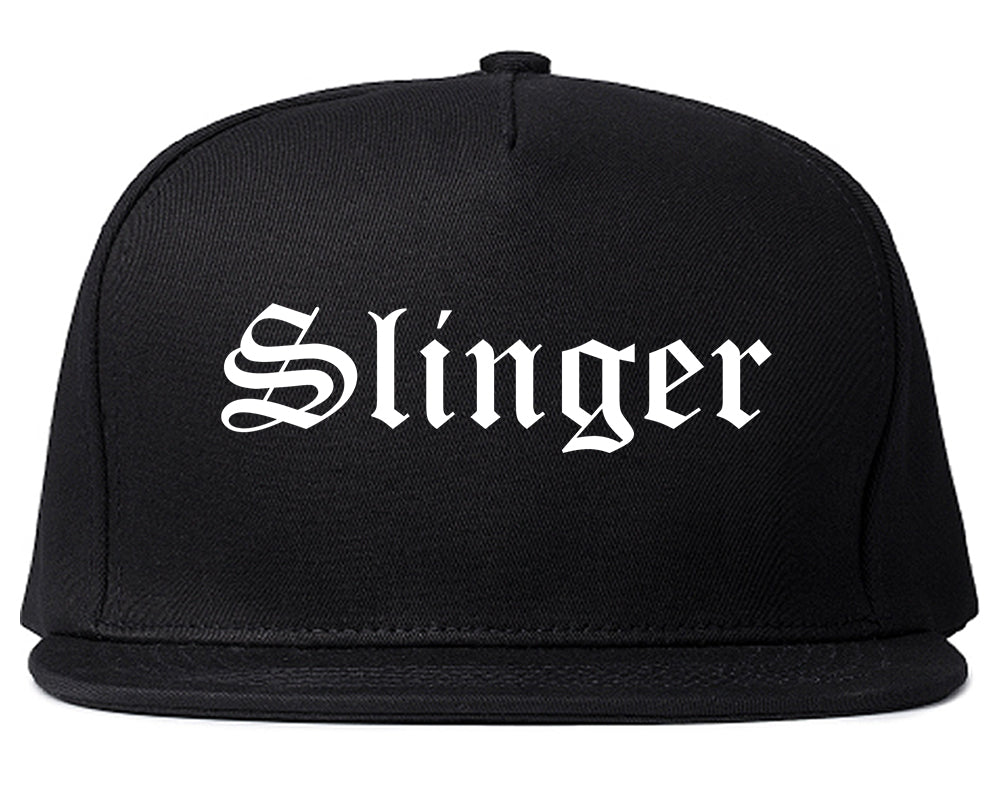 Slinger Wisconsin WI Old English Mens Snapback Hat Black