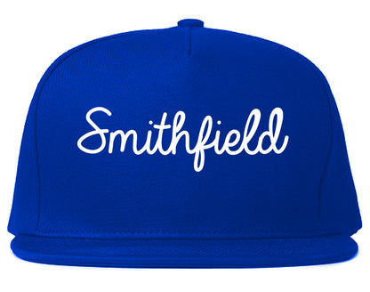 Smithfield North Carolina NC Script Mens Snapback Hat Royal Blue