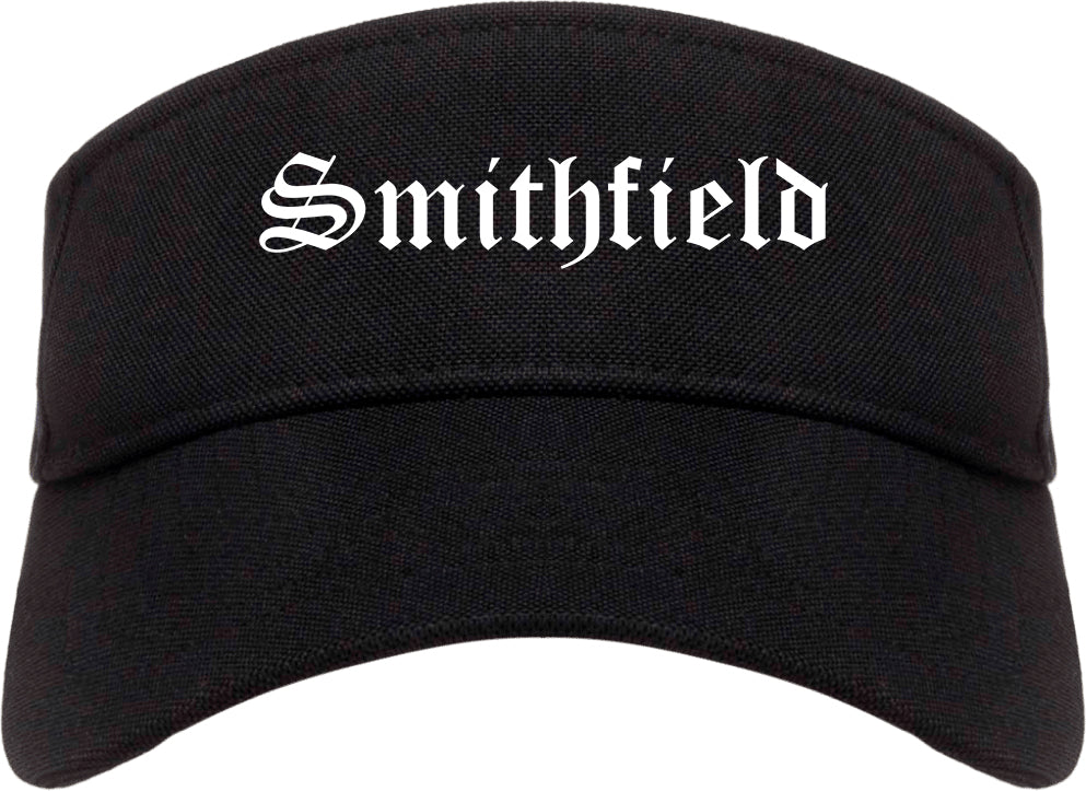 Smithfield Virginia VA Old English Mens Visor Cap Hat Black