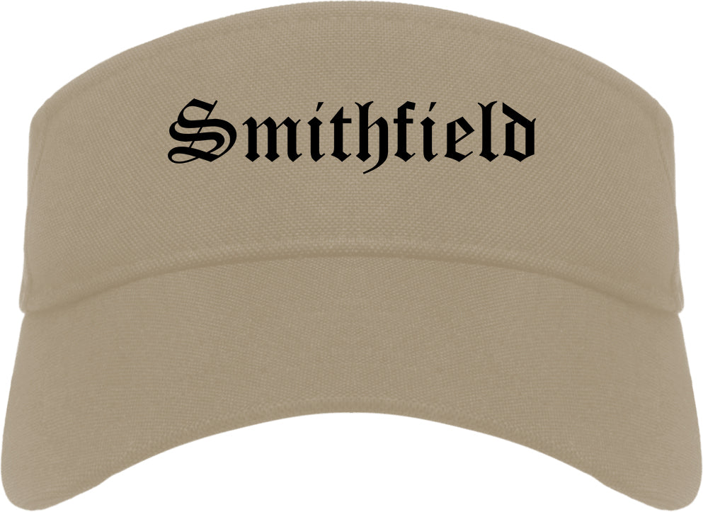 Smithfield Virginia VA Old English Mens Visor Cap Hat Khaki
