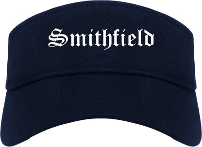 Smithfield Virginia VA Old English Mens Visor Cap Hat Navy Blue