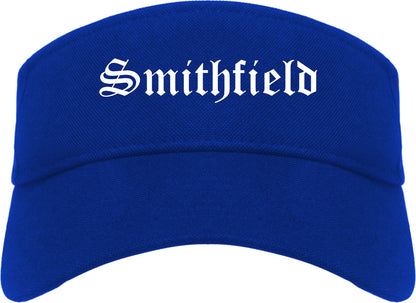 Smithfield Virginia VA Old English Mens Visor Cap Hat Royal Blue
