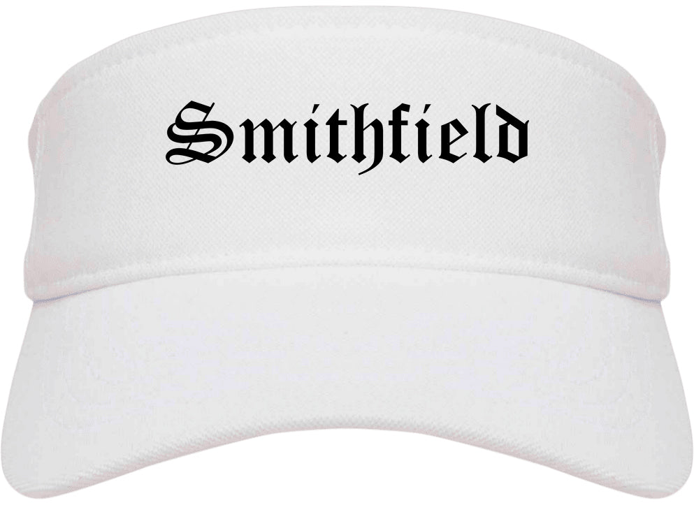 Smithfield Virginia VA Old English Mens Visor Cap Hat White