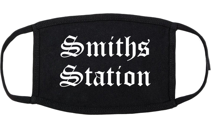Smiths Station Alabama AL Old English Cotton Face Mask Black