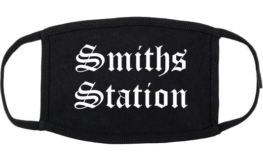 Smiths Station Alabama AL Old English Cotton Face Mask Black
