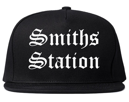 Smiths Station Alabama AL Old English Mens Snapback Hat Black
