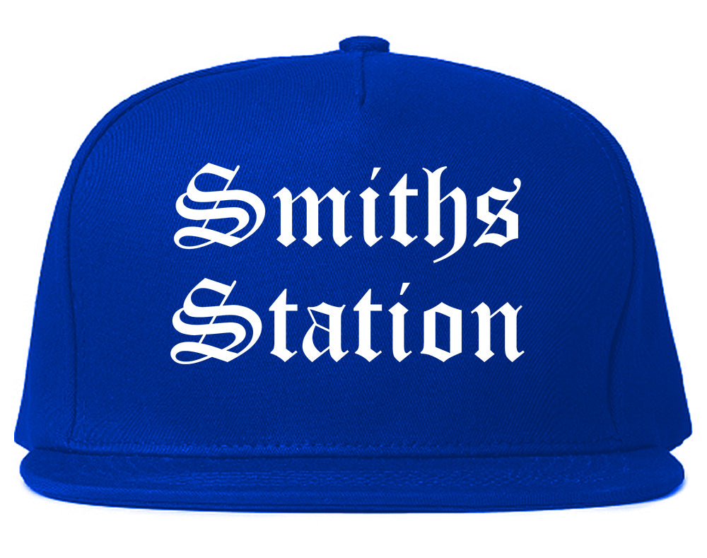 Smiths Station Alabama AL Old English Mens Snapback Hat Royal Blue