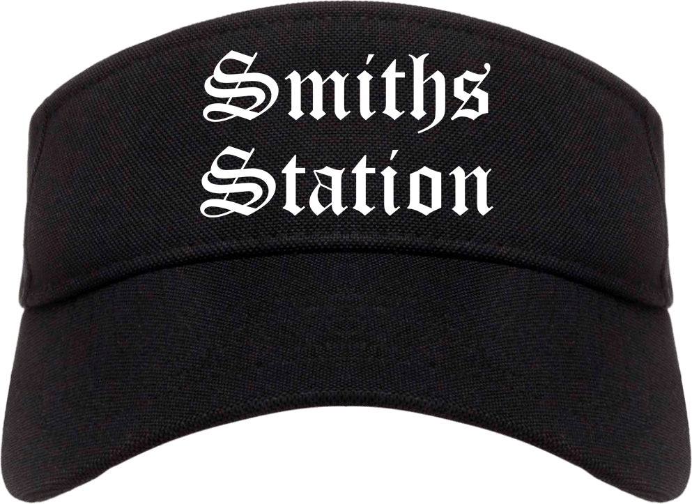 Smiths Station Alabama AL Old English Mens Visor Cap Hat Black