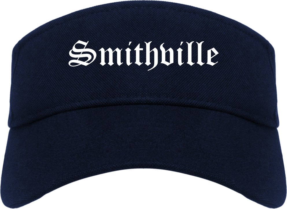 Smithville Tennessee TN Old English Mens Visor Cap Hat Navy Blue