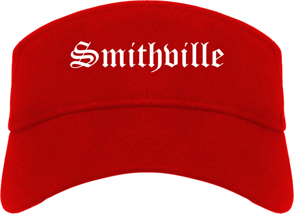 Smithville Tennessee TN Old English Mens Visor Cap Hat Red