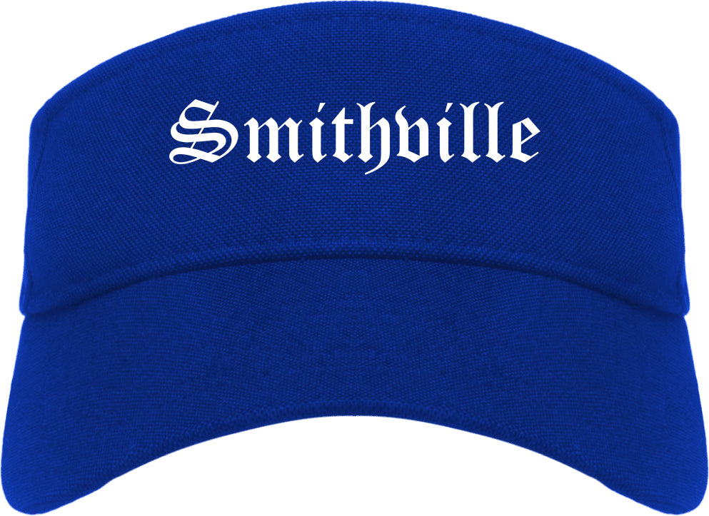Smithville Tennessee TN Old English Mens Visor Cap Hat Royal Blue