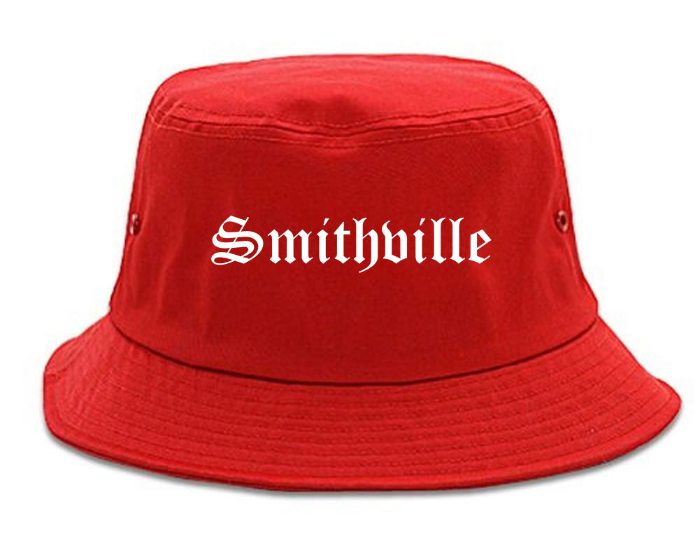 Smithville Texas TX Old English Mens Bucket Hat Red