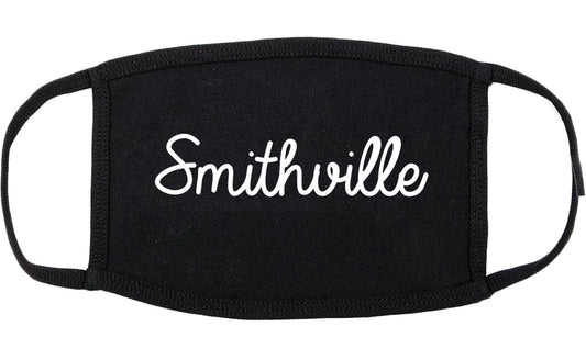 Smithville Texas TX Script Cotton Face Mask Black