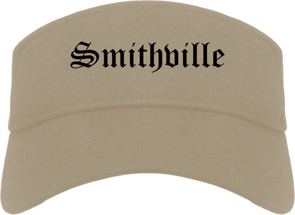 Smithville Texas TX Old English Mens Visor Cap Hat Khaki