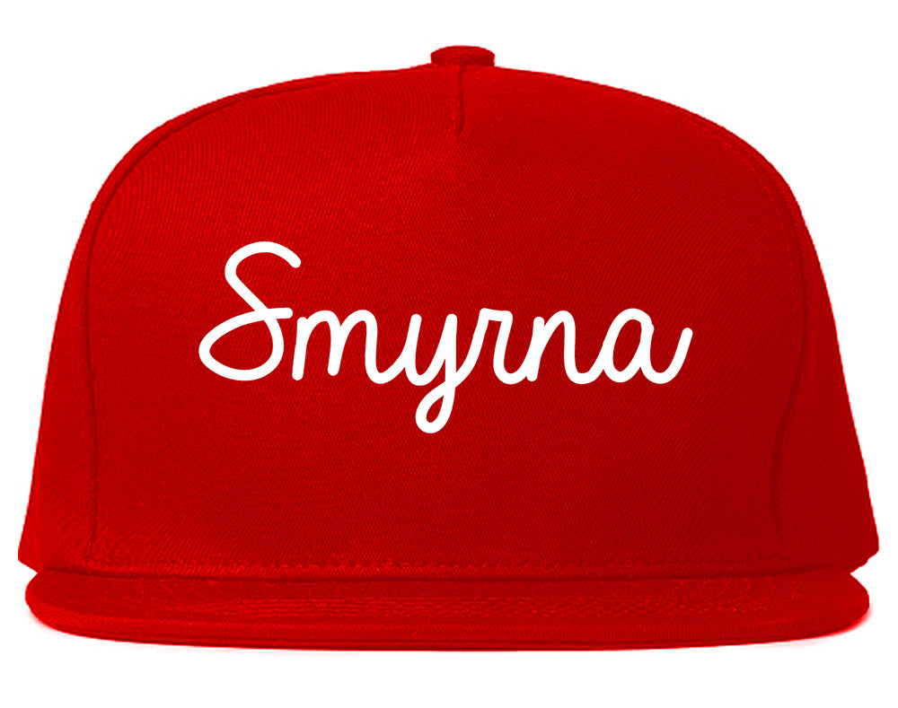 Smyrna Georgia GA Script Mens Snapback Hat Red