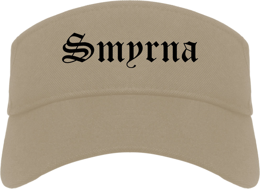 Smyrna Georgia GA Old English Mens Visor Cap Hat Khaki