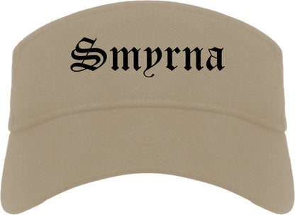 Smyrna Georgia GA Old English Mens Visor Cap Hat Khaki
