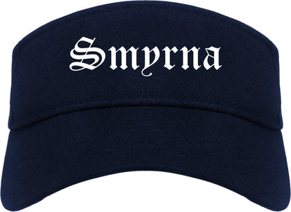 Smyrna Georgia GA Old English Mens Visor Cap Hat Navy Blue